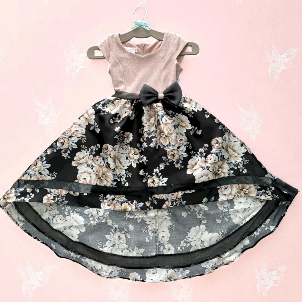 Bonnie Jean Shimmer & Floral Dress NWT